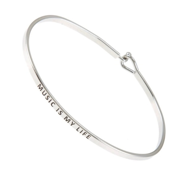 *3 for $25 - MUSIC IS MY LIFE ENGRAVED BANGLE - Picture 2 of 5
